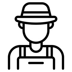 Minimalist Farmer Icon for Agricultural Themes