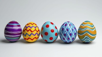 Obraz premium Pixelated Colorful Easter Eggs In A Row