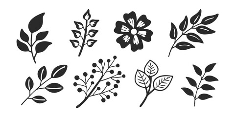 vector Botanical Collection – Garden Flowers, Greenery, Leaves, and Floral Wedding Design

