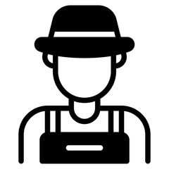 Minimalist Farmer Icon for Agriculture Apps