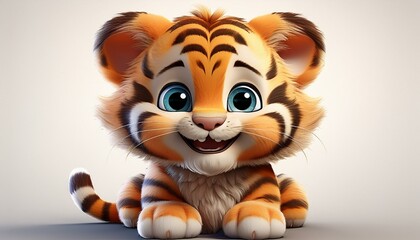 Niedlicher Tiger, weißer Hintergrund