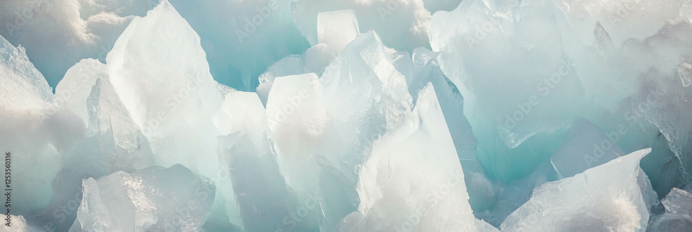 Poster abstract ice formations with contrasting textures and colors for artistic display