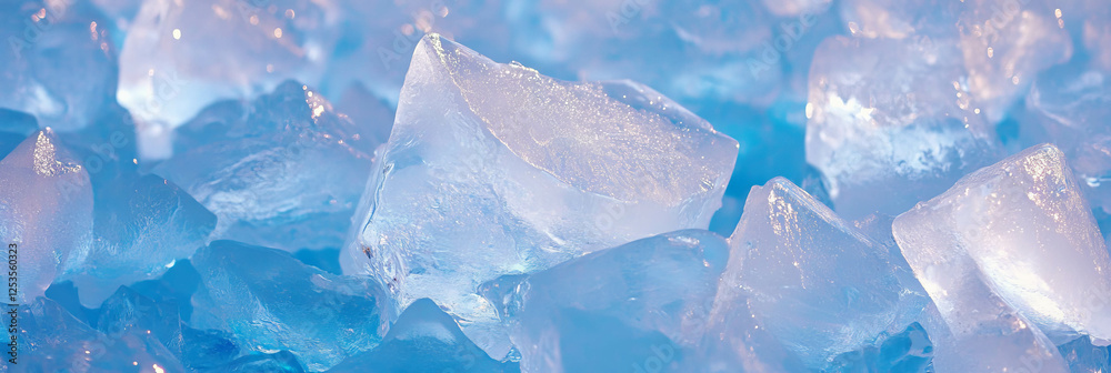 Aufkleber Abstract ice formations with smooth surfaces and sharp edges create visual contrast
