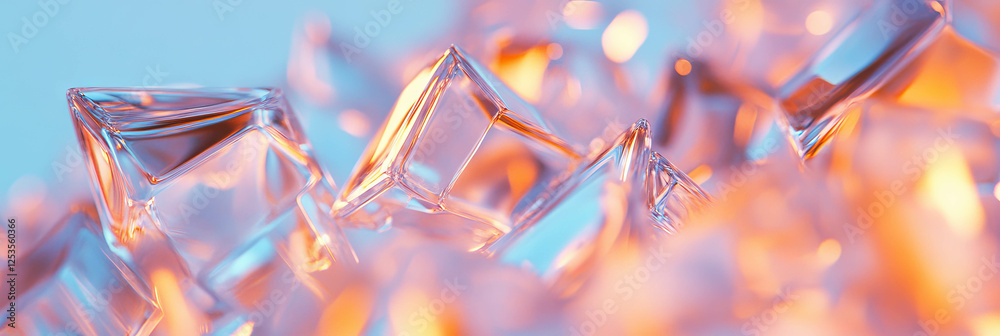 Aufkleber Abstract ice formations with sharp edges and smooth surfaces creating unique textures