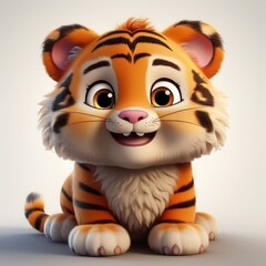 Niedlicher Tiger, wei&szlig;er Hintergrund