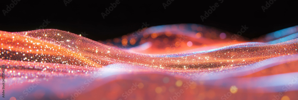 Poster Abstract motion trails of vibrant particles create dynamic excitement in a bright backdrop