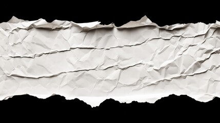 Crumpled Torn Paper Isolated on Black Background for Creative Design and Artistic Applications