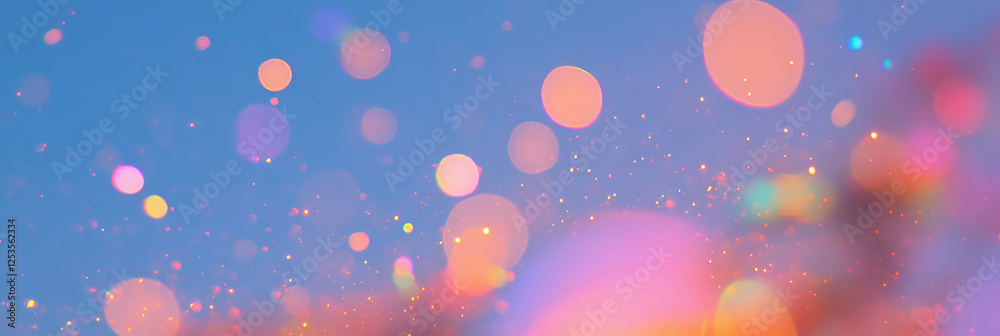 Poster starry night sky with blurred bokeh effect creating a dreamy atmosphere