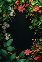 Colorful Spring Elementss Frame Border Background - Space for Text	