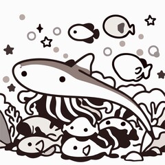 vector illustration of a fish