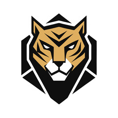Obraz premium Minimalist Tiger Head Logo Vector Illustration – Sleek & Modern