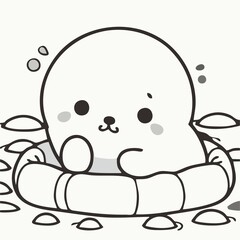 black and white cartoon illustration