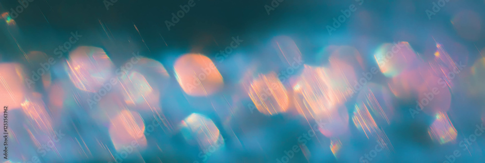 Poster blurred texture of rain falling with streaks of light and bokeh effects in dark ambiance