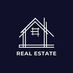 Fototapeta premium Modern Real Estate Logo Design. Real Estate Property Logo. House Construction Logo. Real Estate Key Logo