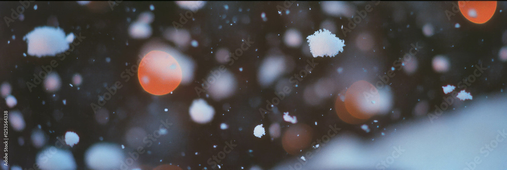 Poster Snowfall creates a captivating blurred texture with soft bokeh circles