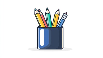 Fototapeta premium Colorful pencils in a pencil holder