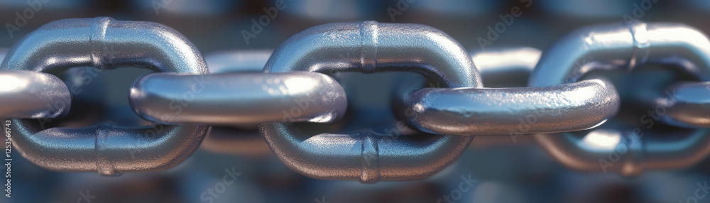 Aufkleber Intricate patterns of interlocking metallic chain links against a bright background