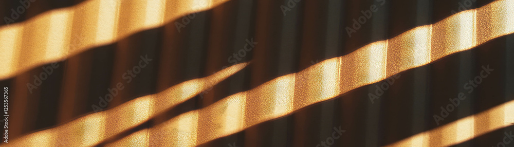 Poster detailed texture of corrugated cardboard revealing ridges and shadows in a bright setting