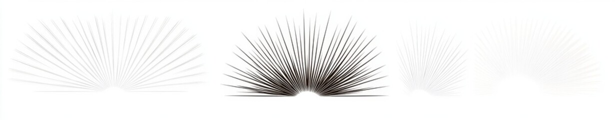 Radiating Light Effects on White Background