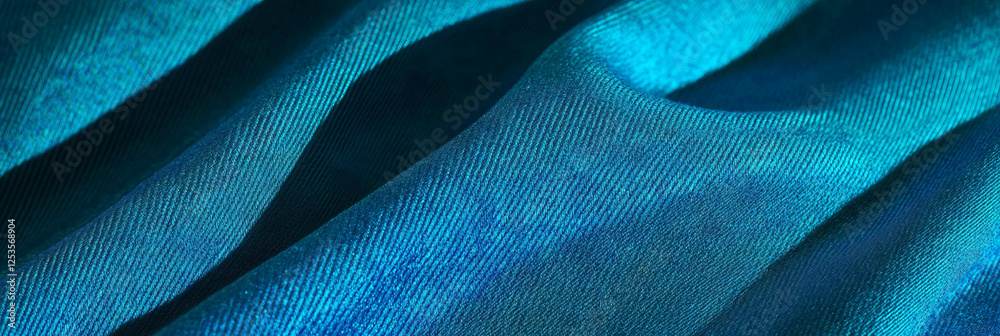 Poster deep blue cotton twill fabric with diagonal texture creates an elegant backdrop for designs