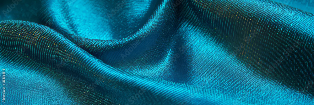 Aufkleber deep blue cotton fabric showcasing twill weave and diagonal texture with bright background