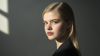 onfident young businesswoman exuding professionalism and determination in a poised portrait