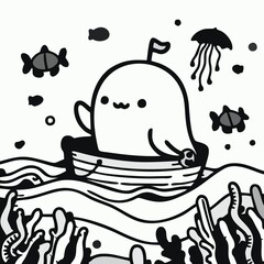 Coloring background abstract black and white 