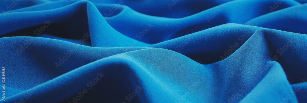 Aufkleber deep sapphire blue cotton fabric with drill weave and durable texture for creative projects
