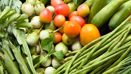 Fresh vegetables for cooking. Vegetables contain dietary fiber that helps cleanse the intestines.
