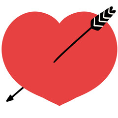 Red heart arrow shooting