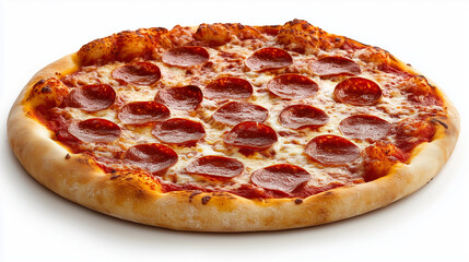pepperoni pizza isolated on white background