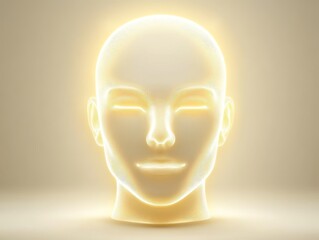 Radiant illumination, portrait of a man with glowing inner light, exploring enlightenment and spirituality