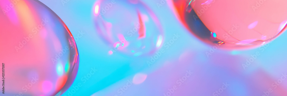 Leinwandbilder droplets on a bright surface casting soft shadows and reflections in a minimalist setting