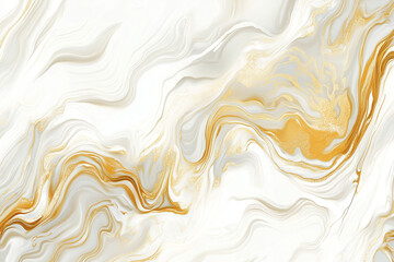 Elegant White and Gold Marble Texture with Fluid Abstract Swirls for Luxury Design