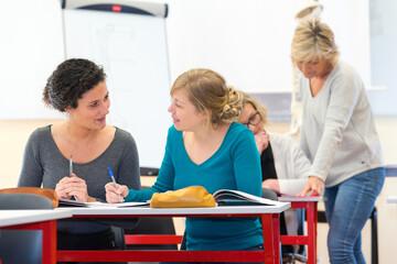 a group of adult women in class