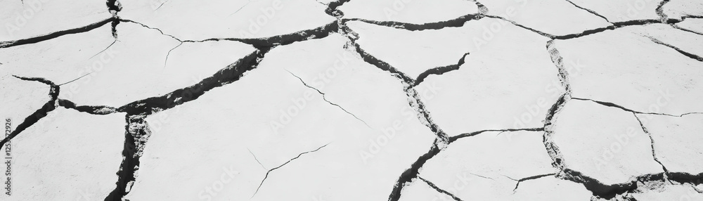 Poster Dry cracked earth with polygonal patterns creating an arid landscape backdrop