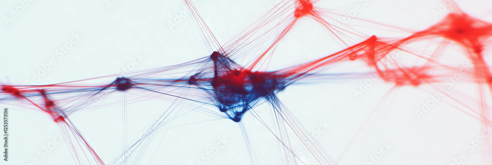 Poster dynamic network of interconnected lines illustrating collaboration and strategic play