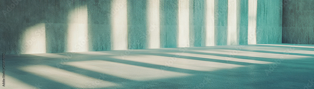 Poster empty room with gradient light on smooth plaster walls and concrete floor