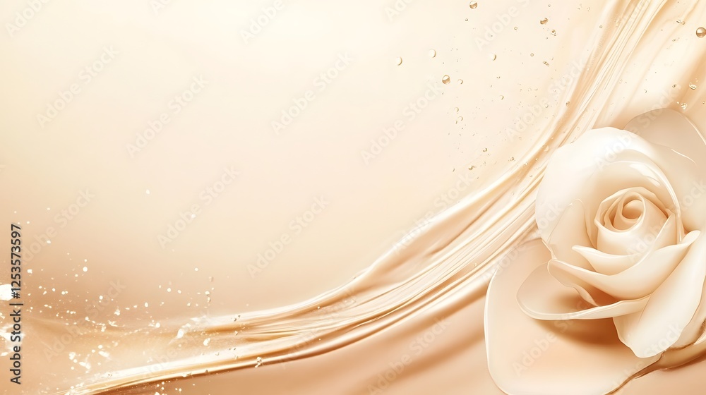 Poster delicate elegant white rose flower in full bloom set against a soft ethereal and dreamy backdrop the