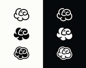 creative sheep line simple logo design