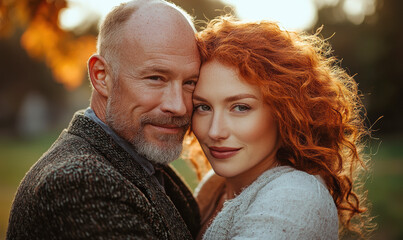 40 year old couple love hug