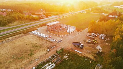 Early morning view of a building project
