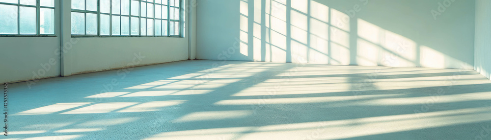 Poster bright and tranquil empty room with soft light for serene atmosphere and creative use