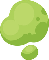 Green smoke cloud. Cartoon stream clouds, comic dust steaming, bright cloud puffs flat vector illustration icon. Steaming dust puff