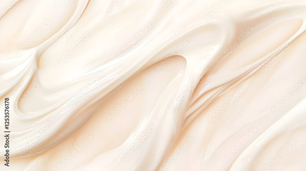 Aufkleber elegant and luxurious satin fabric with a flowing dreamy texture in warm neutral tones of cream and 