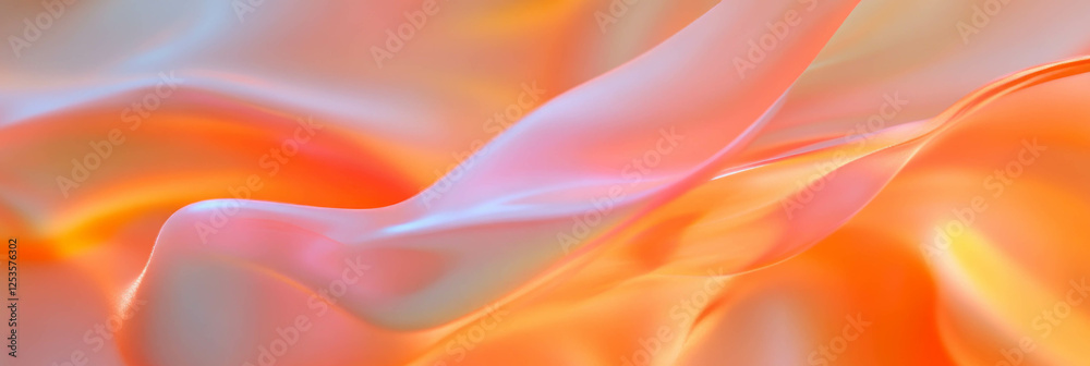 Poster flowing curves create a sense of grace and fluidity with bright background elements
