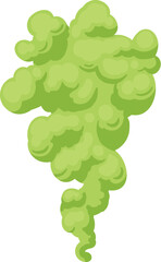 Green smoke cloud. Cartoon stream clouds, comic dust steaming, bright cloud puffs flat vector illustration icon. Steaming dust puff