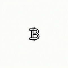 Fototapeta premium Minimalist Bitcoin Logo in Outline Style 