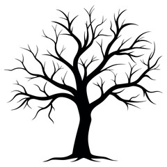 Obraz premium Bare tree branches vector illustration.