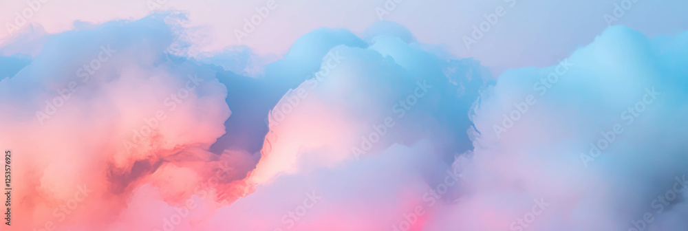 Poster Ethereal frozen fog creating abstract shapes in soft diffused light